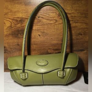 TOD green leather mini purse
